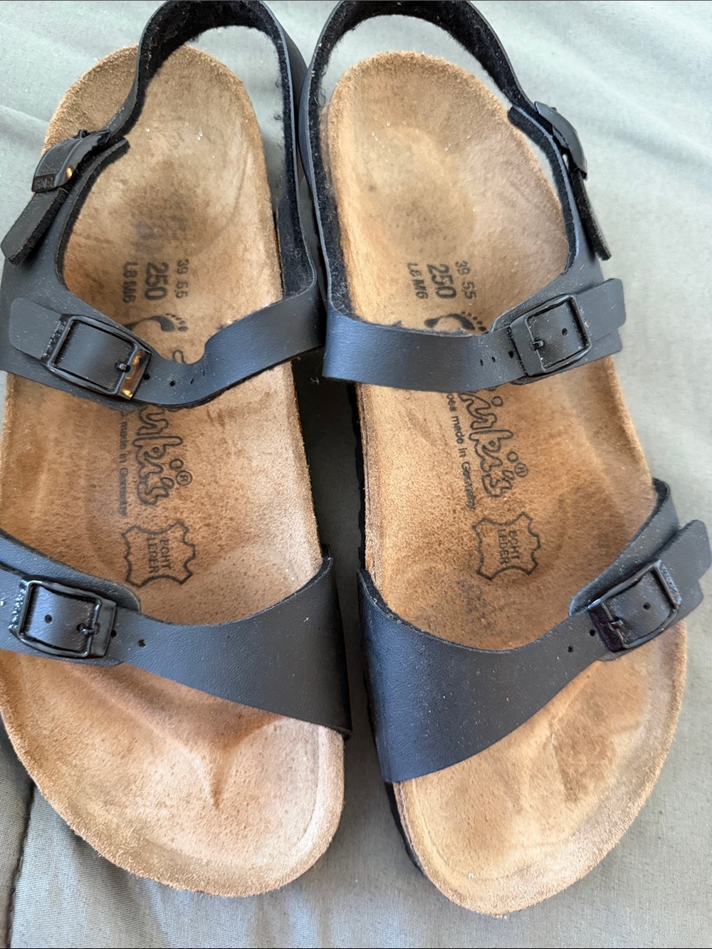 Birkenstock Black Double Buckle Sandals - Picture 2 of 6